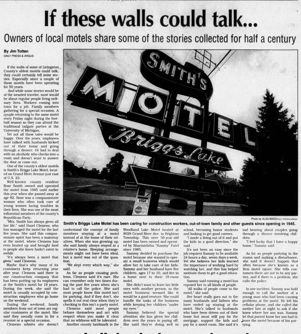 Smiths Briggs Lake Motel - October 2000 Article